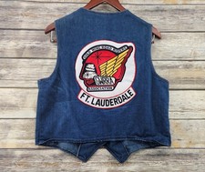Gold Wing Road Riders GWRRA Denim Biker Vest 70s Ft Lauderdale Florida Adult S