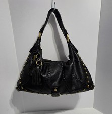 ISABELLA FIORE Leather Studded Hobo Shoulder Bag