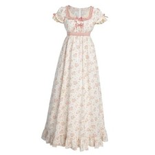 Regency Dresses for Women Floral Victorian Dress X-Large Pink Floral
