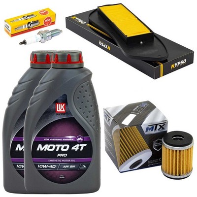 Öl Wartung Set 2L Luftfilter Ölfilter Zündkerzen für Yamaha YP 125 X-Max 2006-16