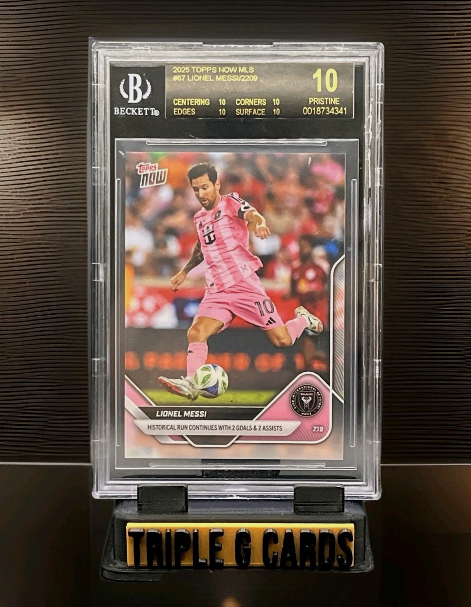 Lionel Messi 2025 Topps Now MLS #67 BGS 10 BLACK LABEL "PERFECT GOAT"