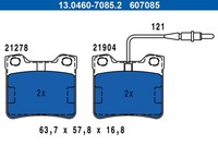 ATE Bremsbelagsatz Scheibenbremse 13.0460-7085.2 FüR 638 Mercedes Klasse Vito 5