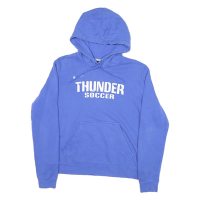 NIKE Damen Blue Thunder Fußball Pullover Hoodie L Baumwollmischung Jersey Kordelzug