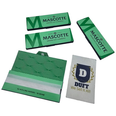 Mascotte grün Rizla Standard Blättchen geschnittene Ecken STD normal 1 5 10 Box