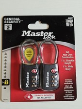 2-Pack TSA Accepted Luggage Master Lock Set Your Own Combination Travel Padlock