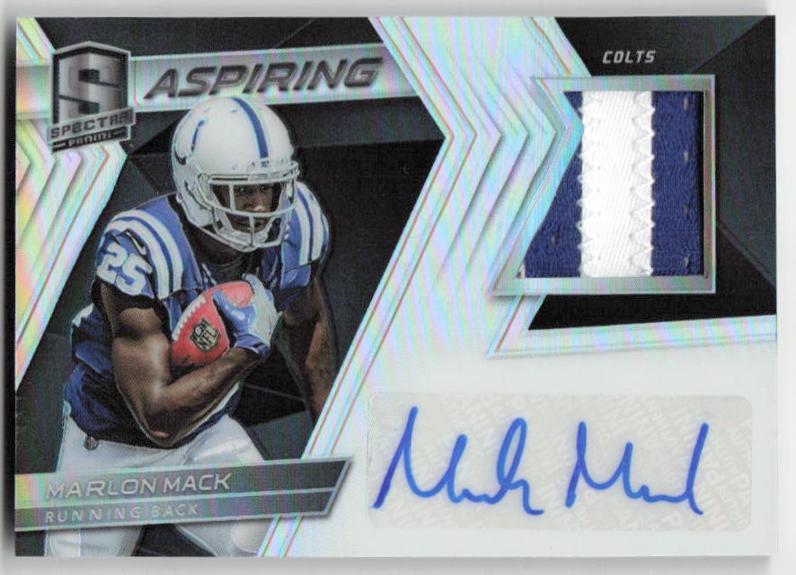 2017 Panini Spectra #APA-MM Marlon Mack Aspiring Patch Autographs #/299