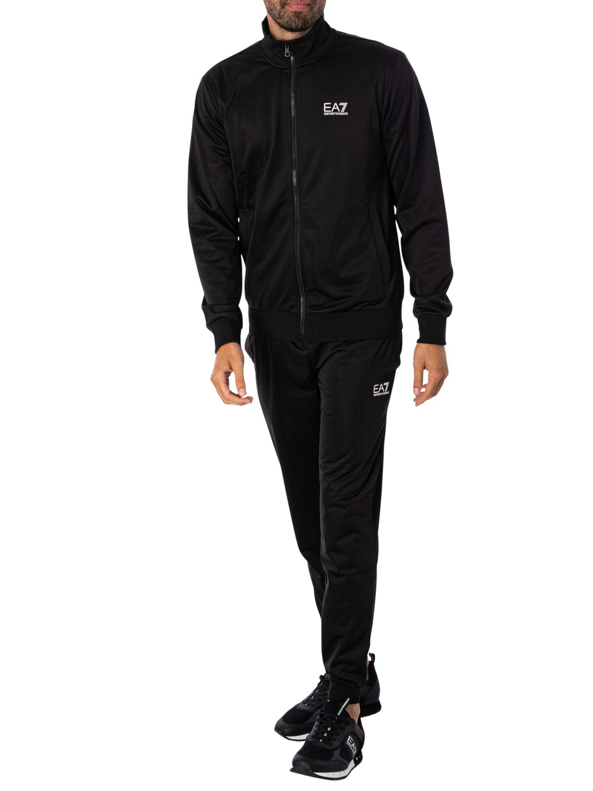 EA7 Logo Zip Tracksuit, Black - S