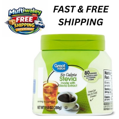 Great Value Stevia Sweetener 9.8 oz Zero Calorie Sugar Substitute