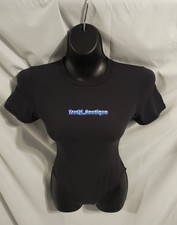 SKIMS Fits Everybody Crewneck T-Shirt Bodysuit Onyx size MEDIUM BD-BRF-9225