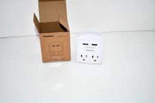 POWRUI USB Wall Charger Outlet Extender, 2 AC Outlets, 2 USB Ports, No Surge, Cr