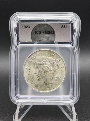 1923 Peace Silver Dollar $1 ICG MS62 – Uncirculated Classic U.S. Silver Coin