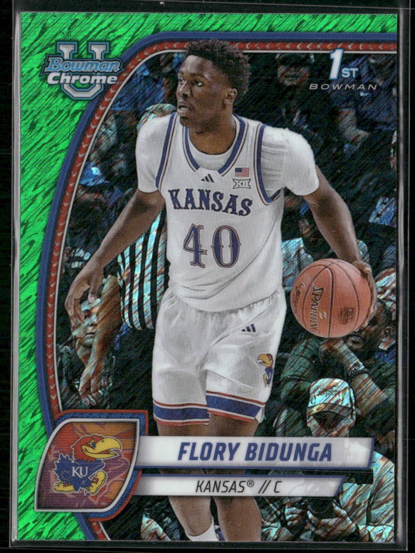 Flory Bidunga 2024-25 Bowman University Chrome #24 Green Shimmer Refractor