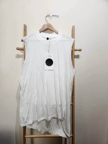 Bassike Oversized Jersey Tank White Mens Size XL