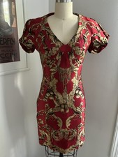 Alexander McQueen Fall 2010 Angels & Demons Baroque Mini Dress in Red Cotton