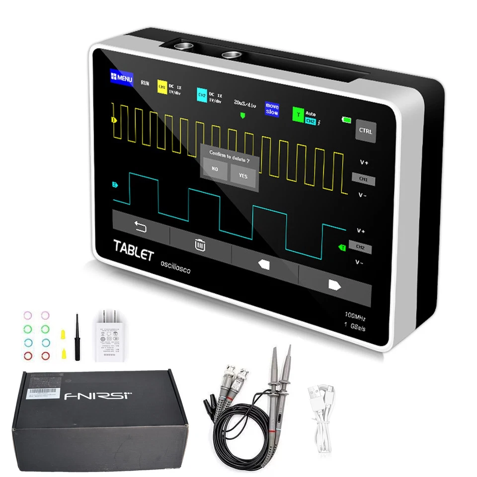 1GB Tablet-Oszilloskop 100MHz 1GSa/s 2-Kanal USB PC 7 Zoll TFT LCD Touchscreen - Bild 1 von 4