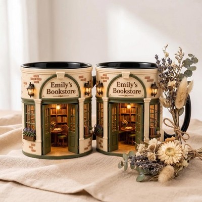 5 Styles - Personalized Bookstore Mug, Book Lover Gift, Cozy Library Mug