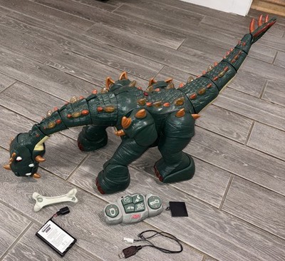 Fisher Price Imaginext Spike The Ultra Dinosaur w/ Remote Charger Bone  Battery