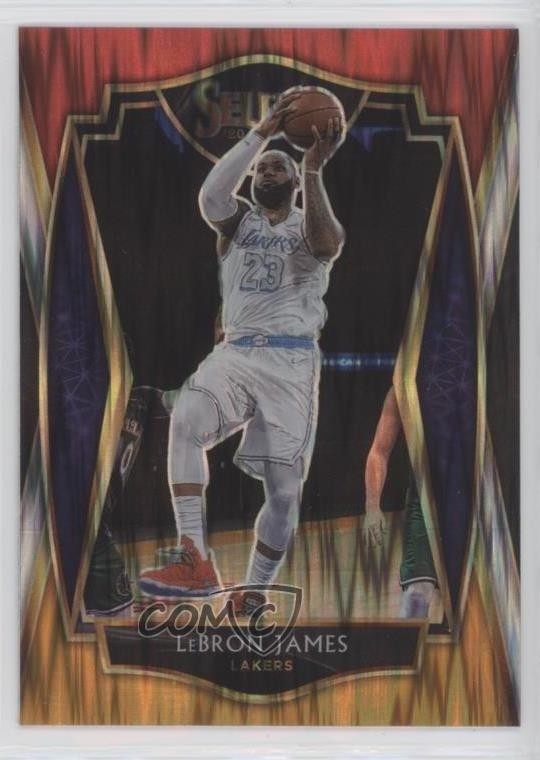 2020 Panini Select Premier Level Red White Orange Flash Prizm LeBron James 7xr