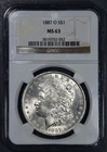1887-O $1 MORGAN SILVER DOLLAR KM# 110 NGC MS 63 A6509