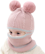 Toddler Winter Hat Baby Balaclava 2 in 1,Fleece Lined Knitted Beanie with Face ,