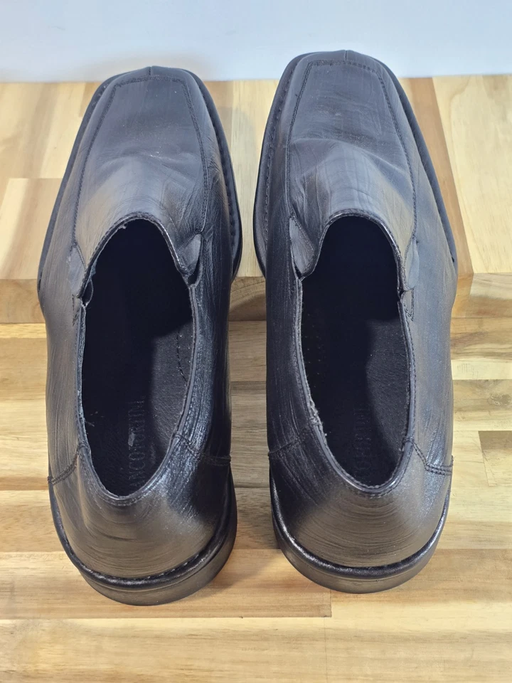 Mocasines de vestir sin cordones Franco Fortini Manhattan para hombre talla 12 de cuero negro Foto 4 de 4