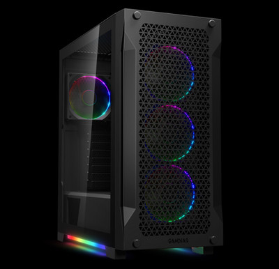 Gamdias ATHENA P1 Black Steel Tempered Glass ATX Mid Tower PREMIUM AIRFLOW