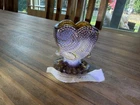 Degenhart Glass  Heart Sweetheart Toothpick Holder Caramel Opal Vintage
