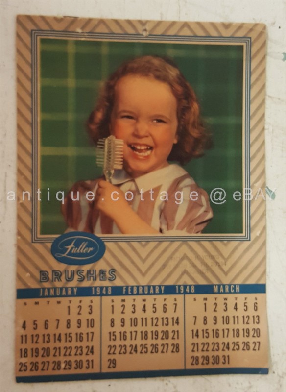 1948 vintage FULLER BRUSH 12-month WALL CALENDAR advertise photos product unused