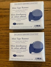 Vintage Lot of 2 Mini Tape Runner Refillable 20ft Double Sided Self Adhesive NIB