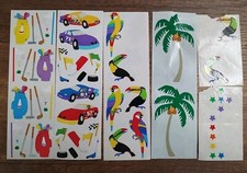 Vtg Mrs. Grossman's Sticker Lot Full Partial Sheets Palm Trees Birds Golf Stars