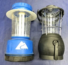 2 Lanterns LED Wind Up Hand Crank Fluorescent Battery Ozark Trail lamp light