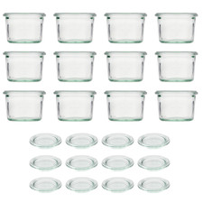 Set 12 bicchieri da 80 ml WECK con coperchio in vetro per dessert o conservazione