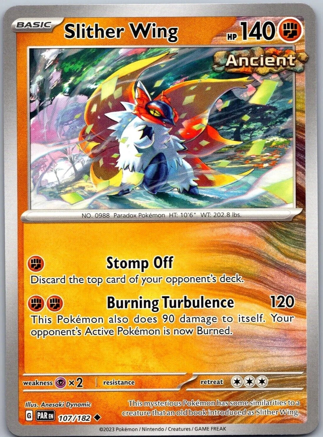 Pokemon - Slither Wing 107/182  - Paradox Rift - NM/M