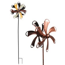 Gartenstecker Windrad 120cm Metall Gartendeko Windmühle Windspiel Beetdeko
