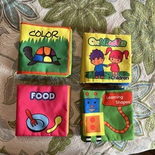Soft Cloth Baby Books Developmental Crinkle Sounds Lot of 4