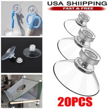 Clear Strong Suction Cups with M4 Screw Rod Knurled Hook Glass Accessories 20Pcs