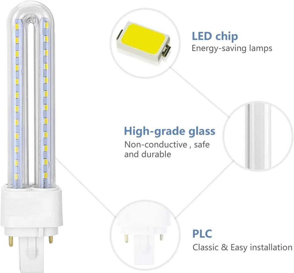 Faretto LED attacco g24 luce bianca bianco freddo lampadina 220V G24d-3 lampada - Immagine 2 di 3