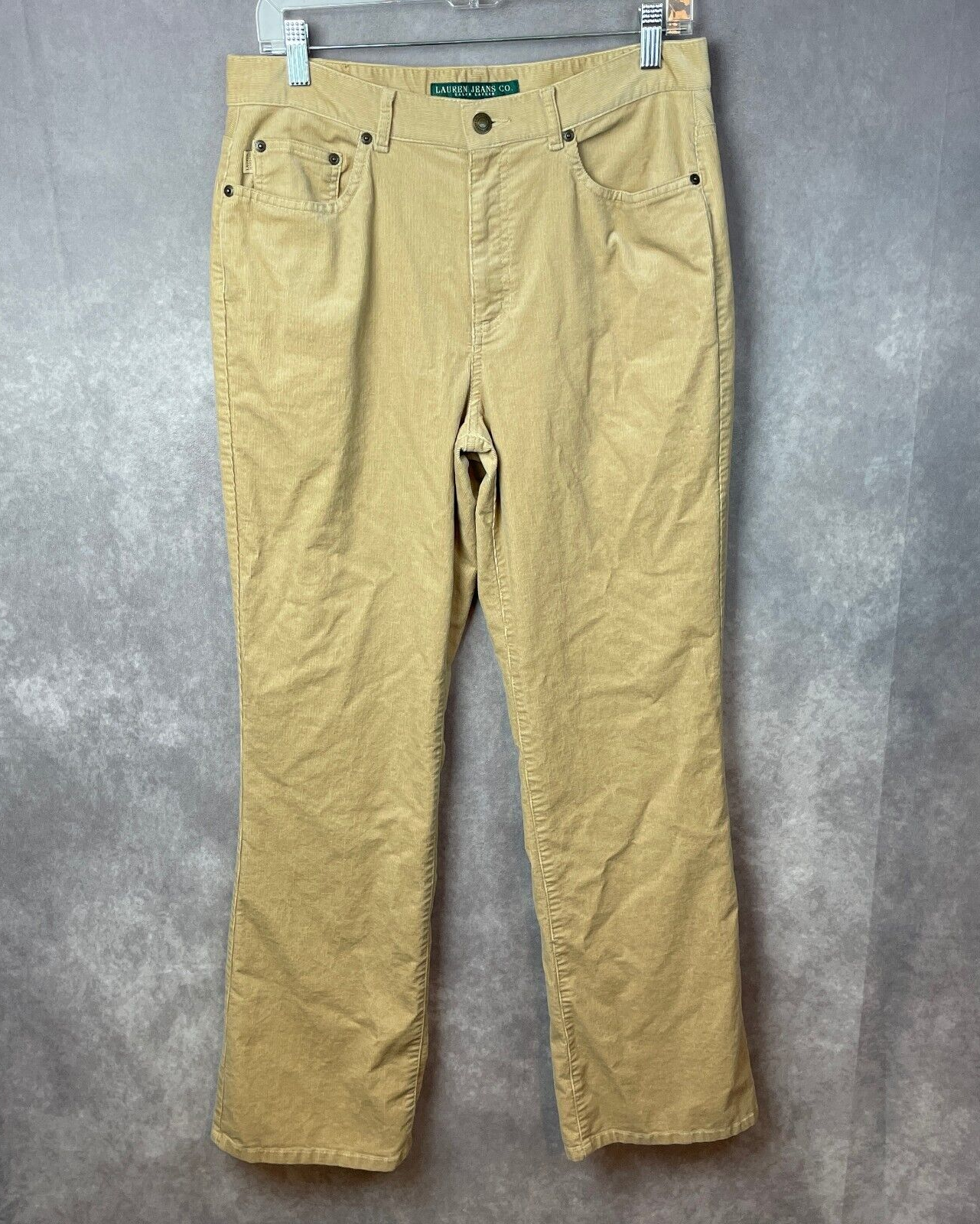 Lauren Ralph Lauren Pants Womens Size 8 Tan Corduroy Straight Leg Cotton Stretch