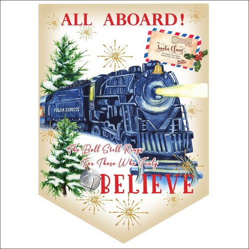 Polar Express Christmas Bunting,Christmas Garland,8 Flags,Christmas Decorations - Picture 3 of 5