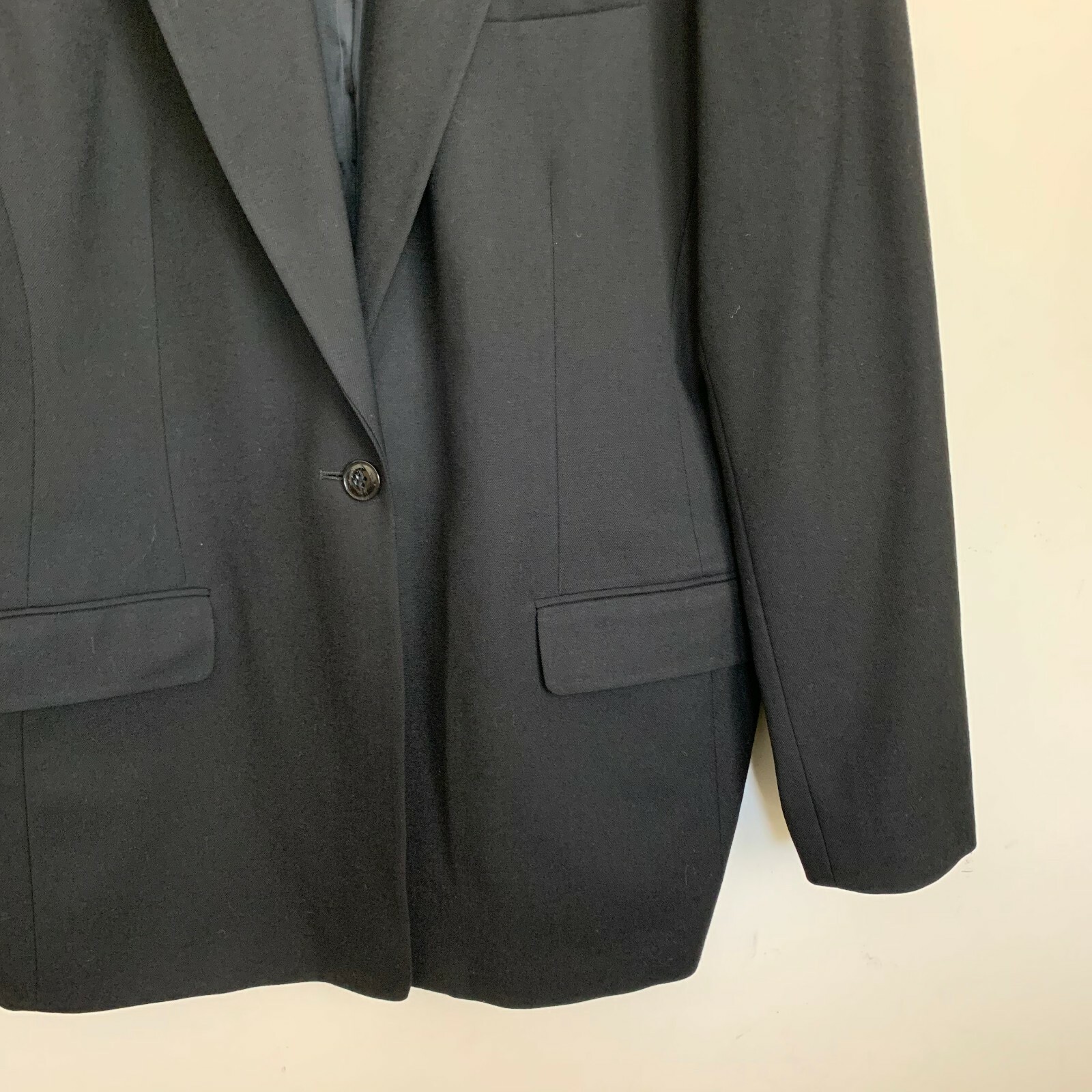 Talbots Jacket Black Wool Collared Buttons Pocket… - image 7