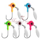 10 Pack Fishing Underspin Jigs Stand Up Round Jig Spinner Blade Painted For Bass