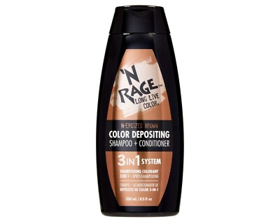 N Rage Color Depositing Shampoo+Conditioner 3 in 1 System(N-Ergized Brown)8.5 oz