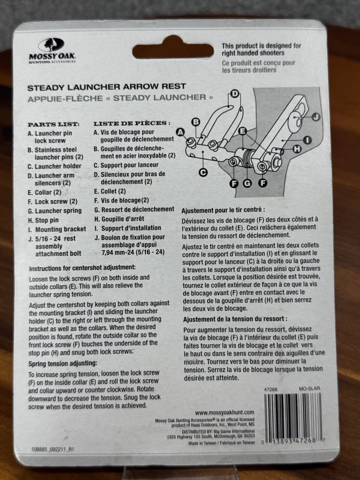 Mossy Oak Tiro con Arco Lanzador Estable Reposaflechas Fácilmente Ajustable Negro Foto 2 de 3