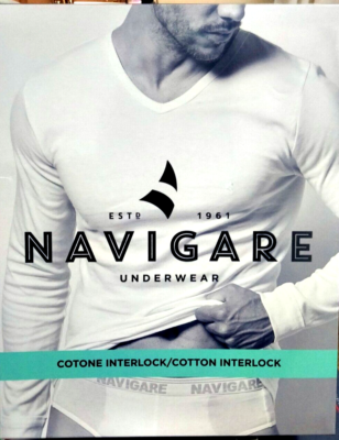 maglia NAVIGARE scollo a V manica lunga cotone caldo Tg 6/XL