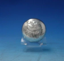 Italian .800 Silver Pill Box with Bird and Foliage #008 5/8" x 2" c.1960 (#5396)