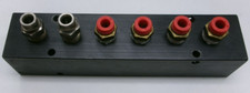 6-Port Manifold with 4 1/4" SMC Spore and 2 NM 1/4" Fittings T1111T