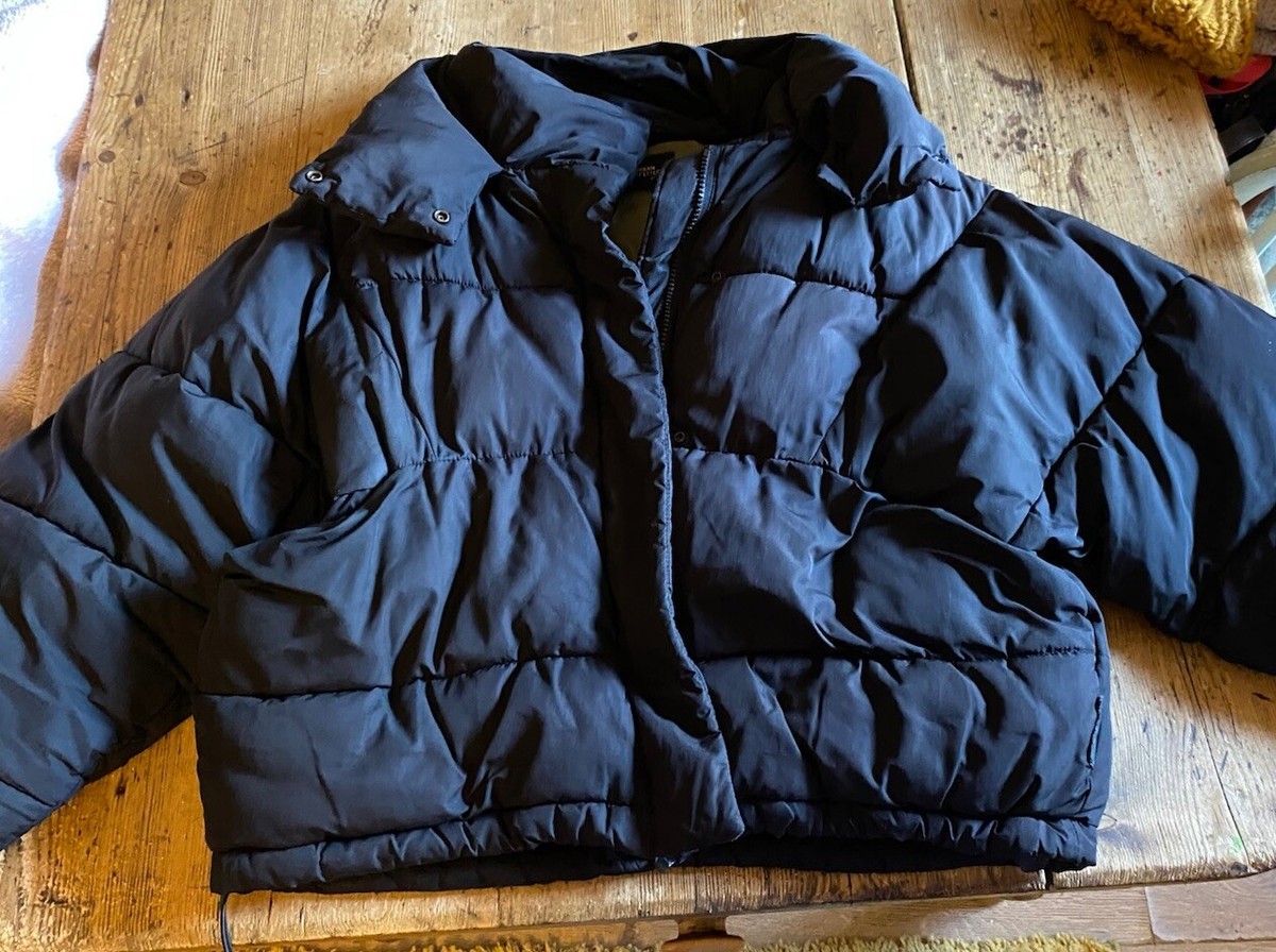 Urban Outfitters iets Frans M Puffer Jacket Black Water Resistant BROKE ZIP