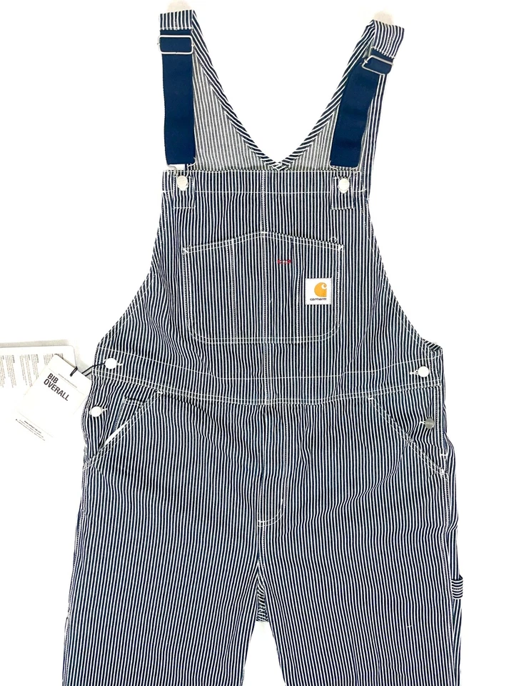 Carhartt WIP Bib Overalls Navy/White Hickory Stripe /  W36 L32 / New With Tags - Image 2 of 4