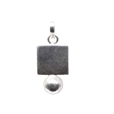 Pure Solid Silber Viereck Teile Kugel Chokor Goli Anhänger für Lal Kitab
