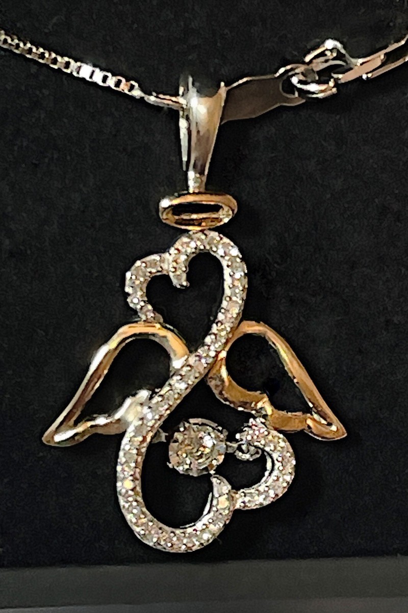 Jane Seymour Open Hearts LIMITED EDITION 1/6ct 💎ANGEL~10K RG/925